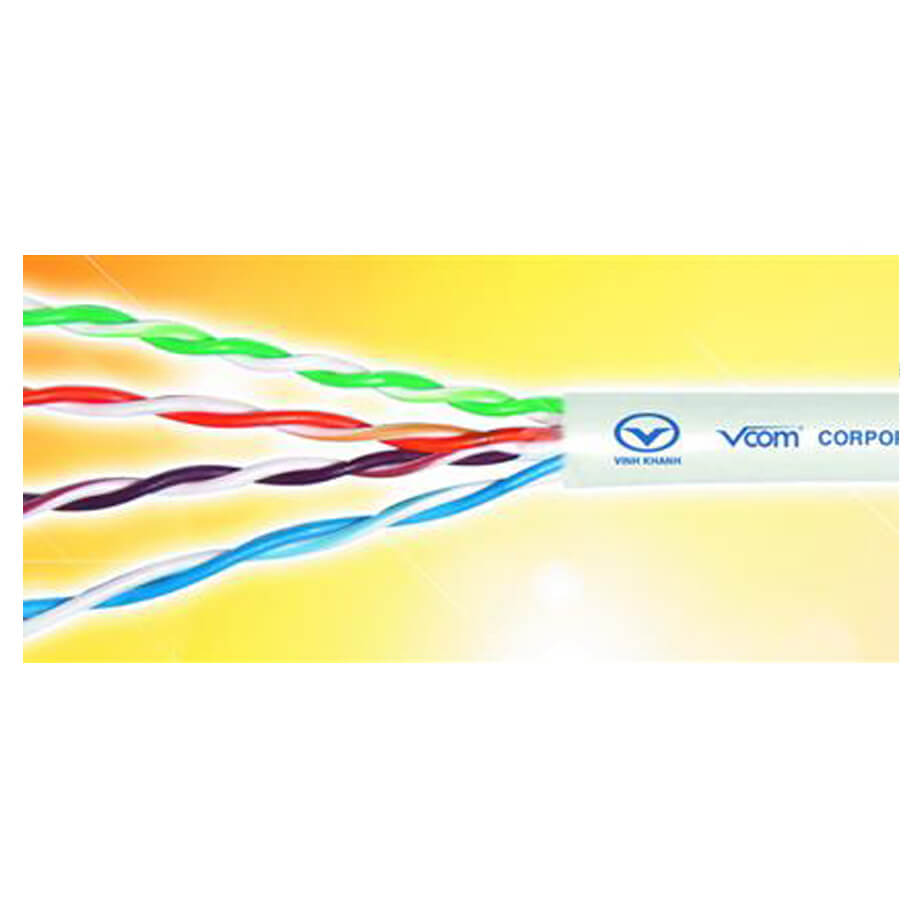 Cáp mạng VCOM Cat5E UTP vỏ PVC thùng 305m (L524001)